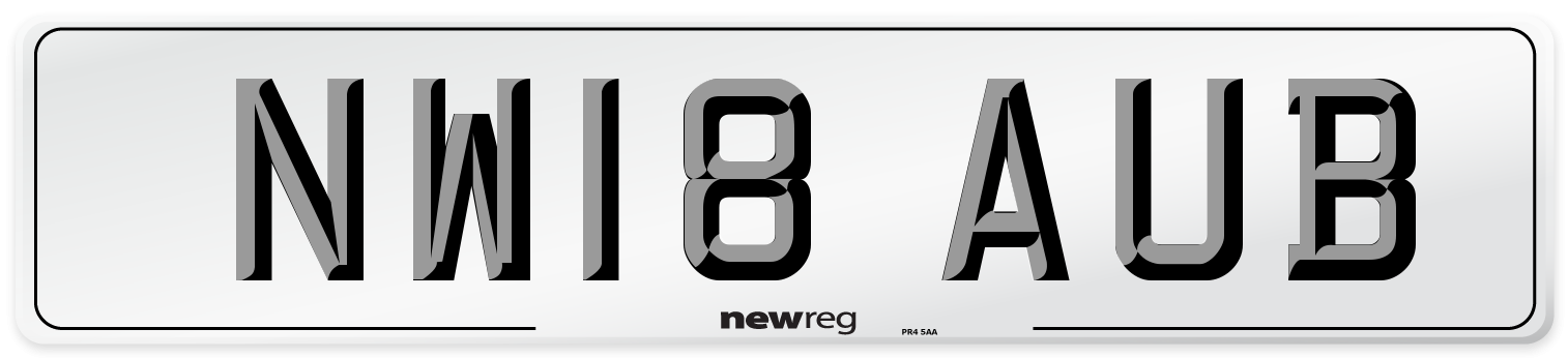 NW18 AUB Number Plate from New Reg